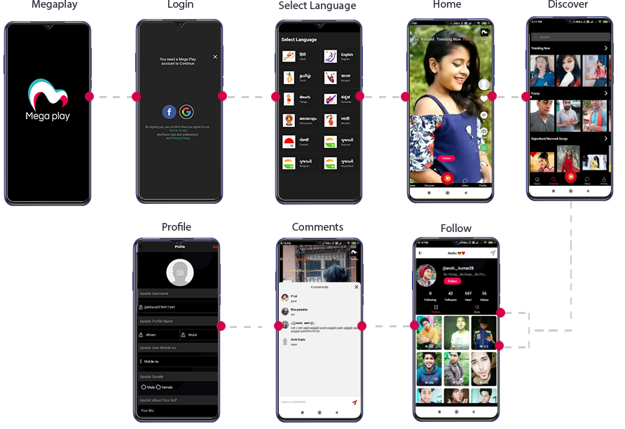 Megaplay App User Interface